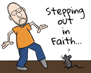 Stepping Out In Faith Cartoon