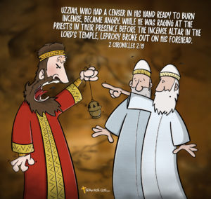 Prideful Downfall - King Uzziah Leprosy Illustration